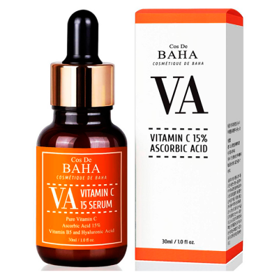 COS DE BAHA Сыворотка осветляющая с витамином С. Vitamin C 15% ascorbic acid (VA), 30 мл.