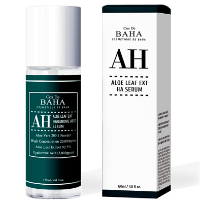 COS DE BAHA Сыворотка концентрированная с алоэ. Aloe leaf ext hyaluronic acid serum (AH), 120 мл.