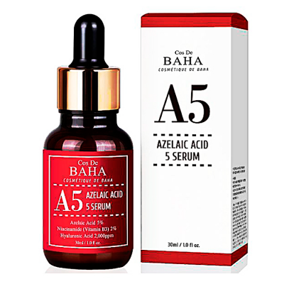 COS DE BAHA Сыворотка противовоспалительная с азелаиновой кислотой. Azlaic Acid 5% Serum (A5), 30 мл.