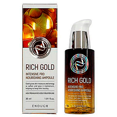 ENOUGH Сыворотка питательная с золотом. Rich gold intensive pro nourishing ampoule, 30 мл.